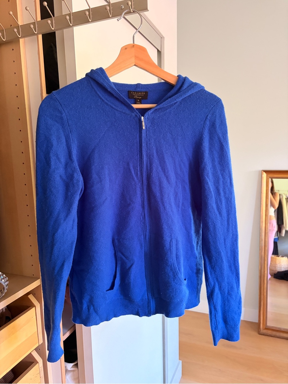 Colbalt blue cashmere zip up